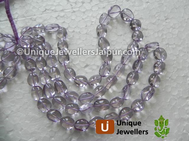 Pink Amethyst Plain Oval Nugget Beads